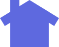 Minimalist blue home symbol